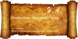 Hudacsek Annamária névjegykártya
